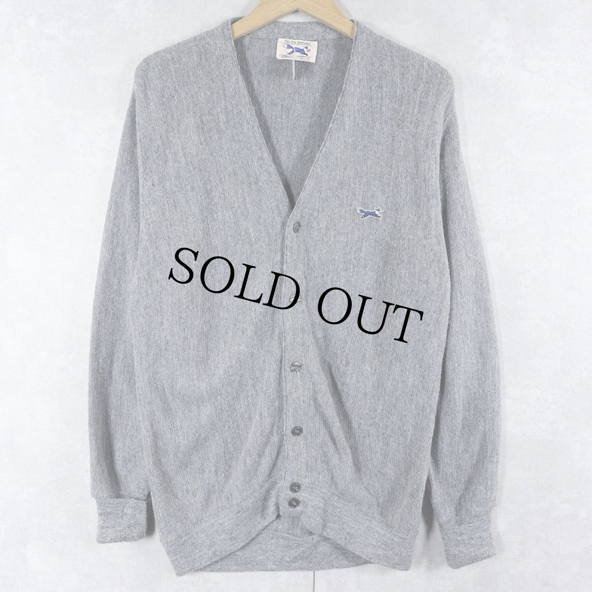 画像1: 80's The Fox JCPenney USA製 アクリルニットカーディガン L (1)