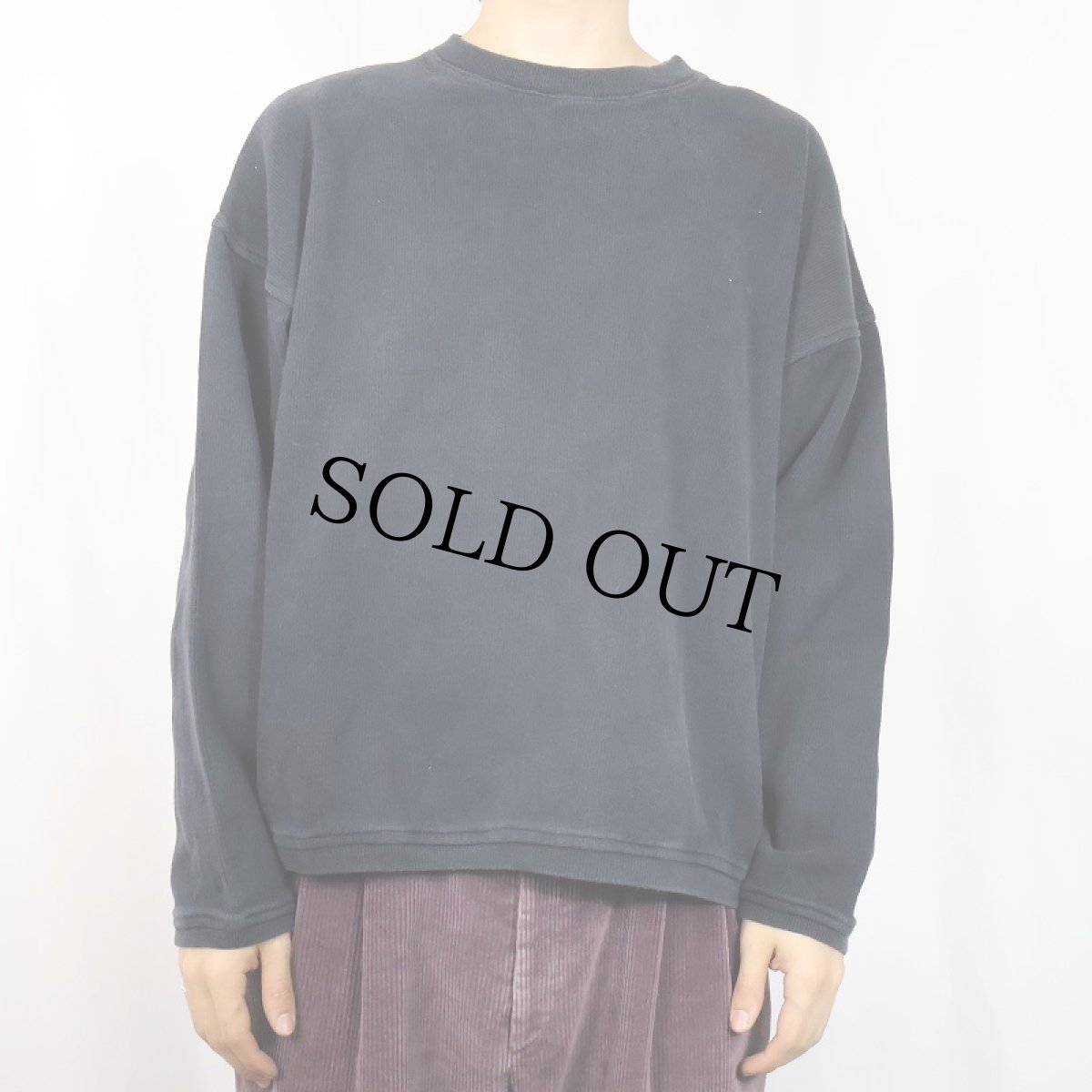 画像2: 90's QUE INTERNATIONAL USA製 無地スウェット BLACK L (2)