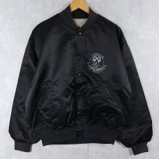 画像2: 70's VIRGIN CBS RECORDS USA製 レコードレーベル プリント ナイロンジャケット BLACK L (2)