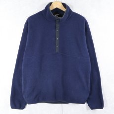 画像1: L.L.Bean "POLARTEC" ハーフスナップ フリースジャケット NAVY M (1)