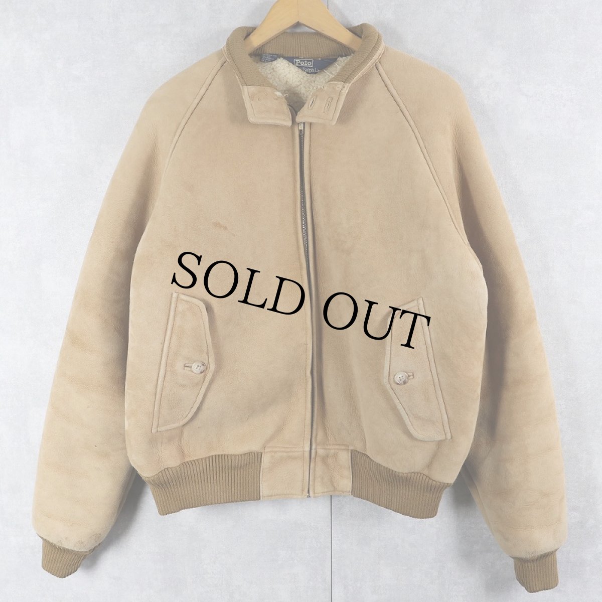 画像1: POLO Ralph Lauren "G-9 TYPE" ムートンレザージャケット L (1)