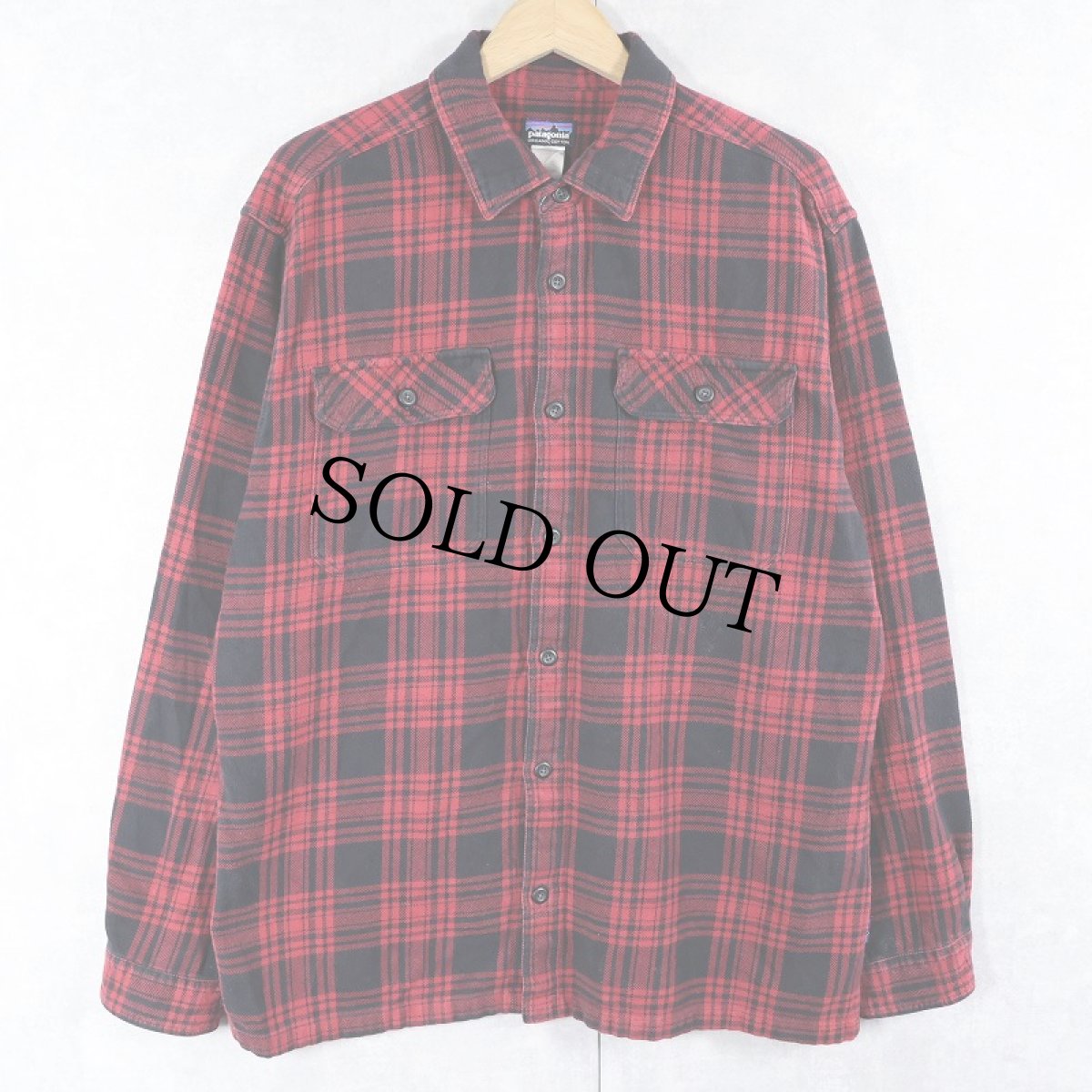 画像1: Patagonia "ORGANIC COTTON" チェック柄 ヘビーネルシャツ L (1)