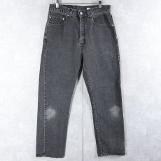 画像1: 2000's Levi's 505 USA製 "サルファブラック" ブラックデニムパンツ W31 (1)