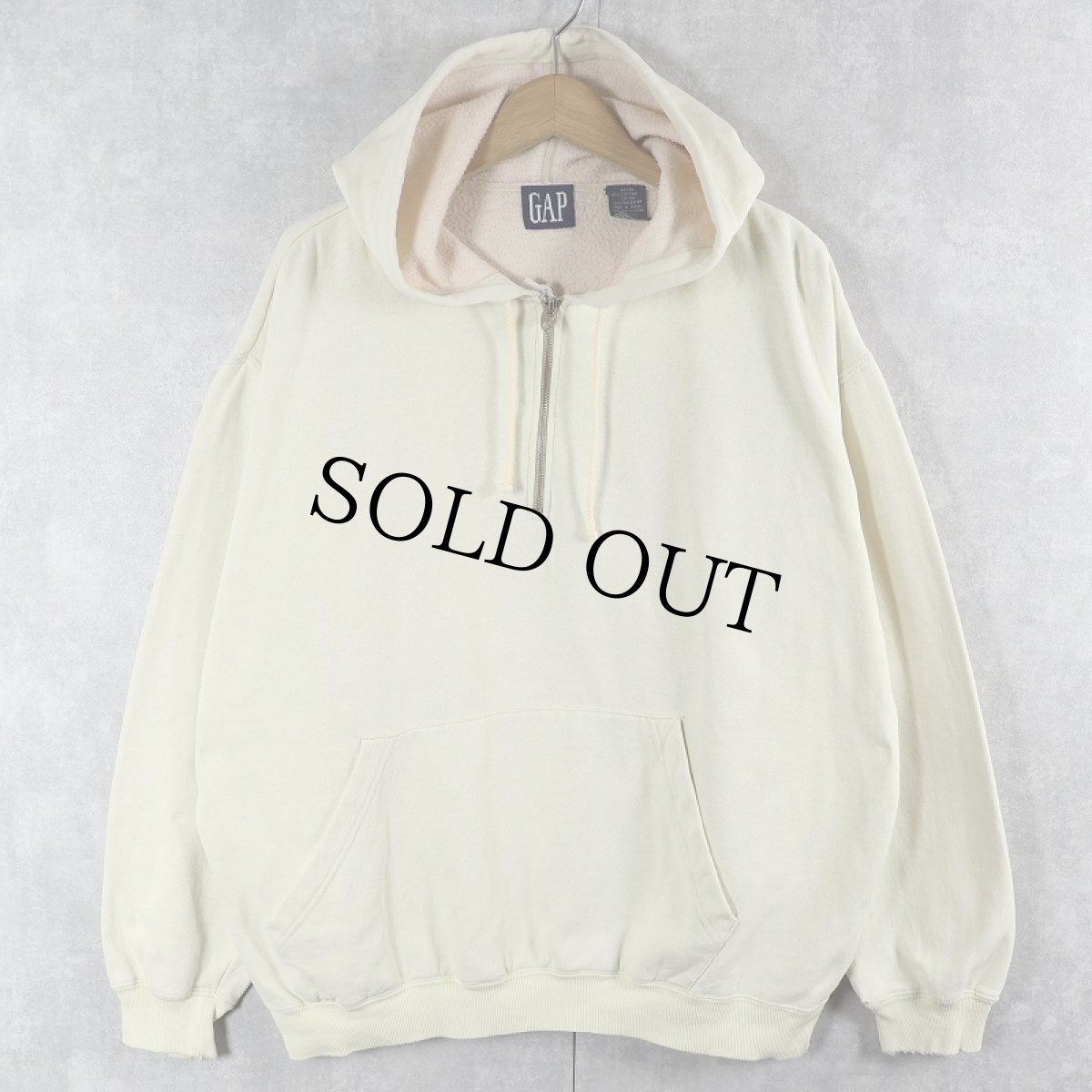 画像1: 90's GAP ハーフジップ スウェットフーディー M (1)