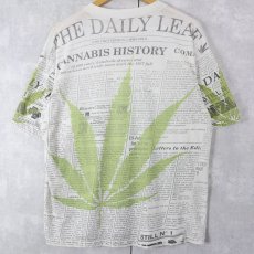 画像2: 90's〜 "CANNABIS HISTORY" ガンジャ大判プリントTシャツ (2)