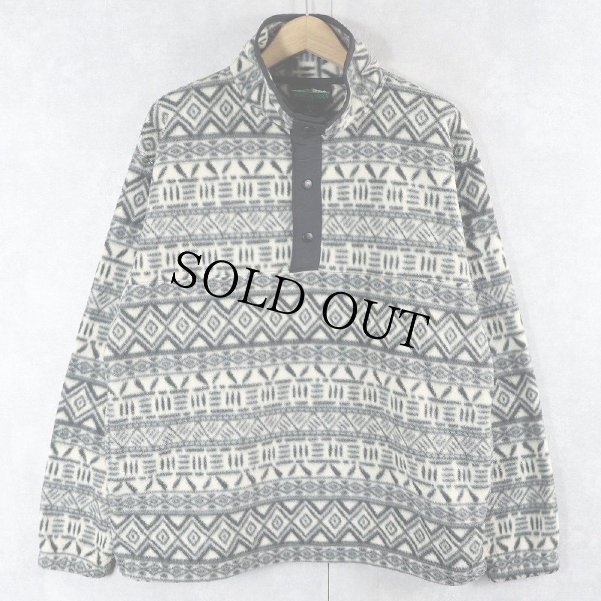 画像1: 90's WHITE SIERRA USA製 総柄 ハーフスナップ フリースジャケット M (1)
