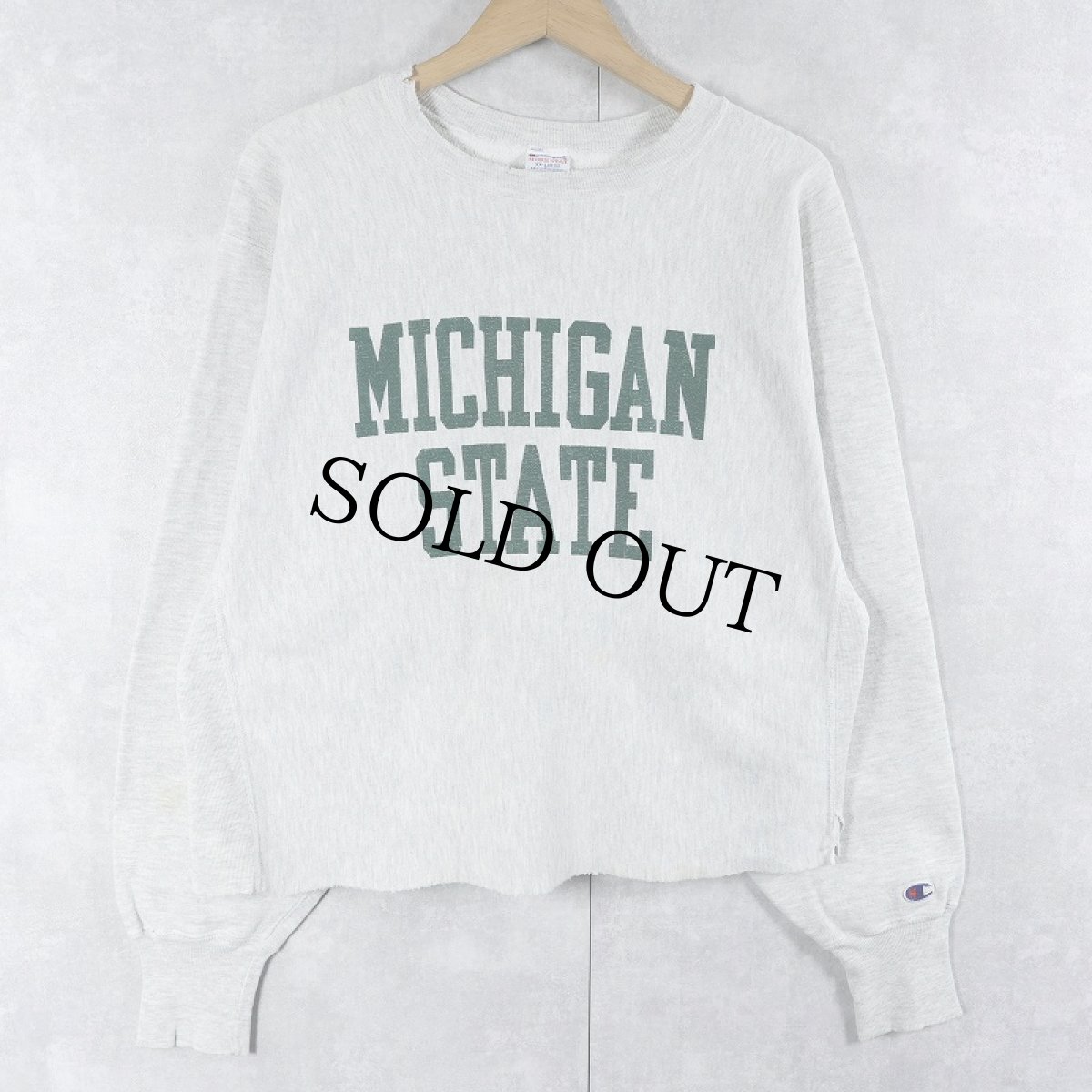 画像1: 90's Champion REVERSE WEAVE USA製 "MICHIGAN STATE" カットオフ プリントスウェット XXL (1)