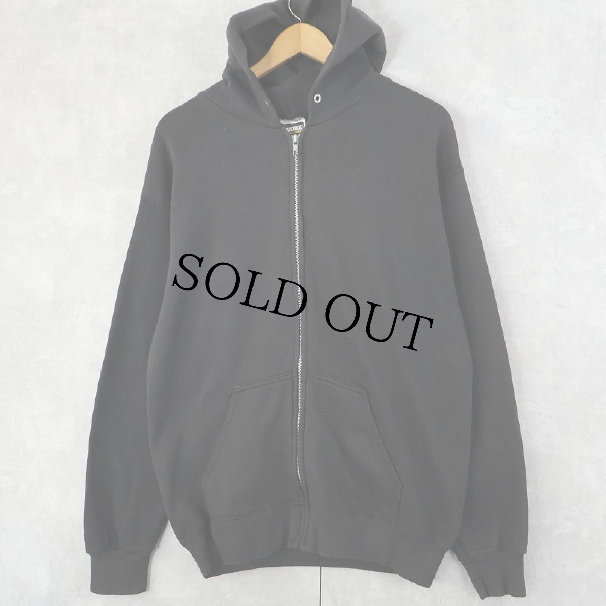 画像1: 90's TULTEX USA製 スウェットジップパーカー BLACK L (1)