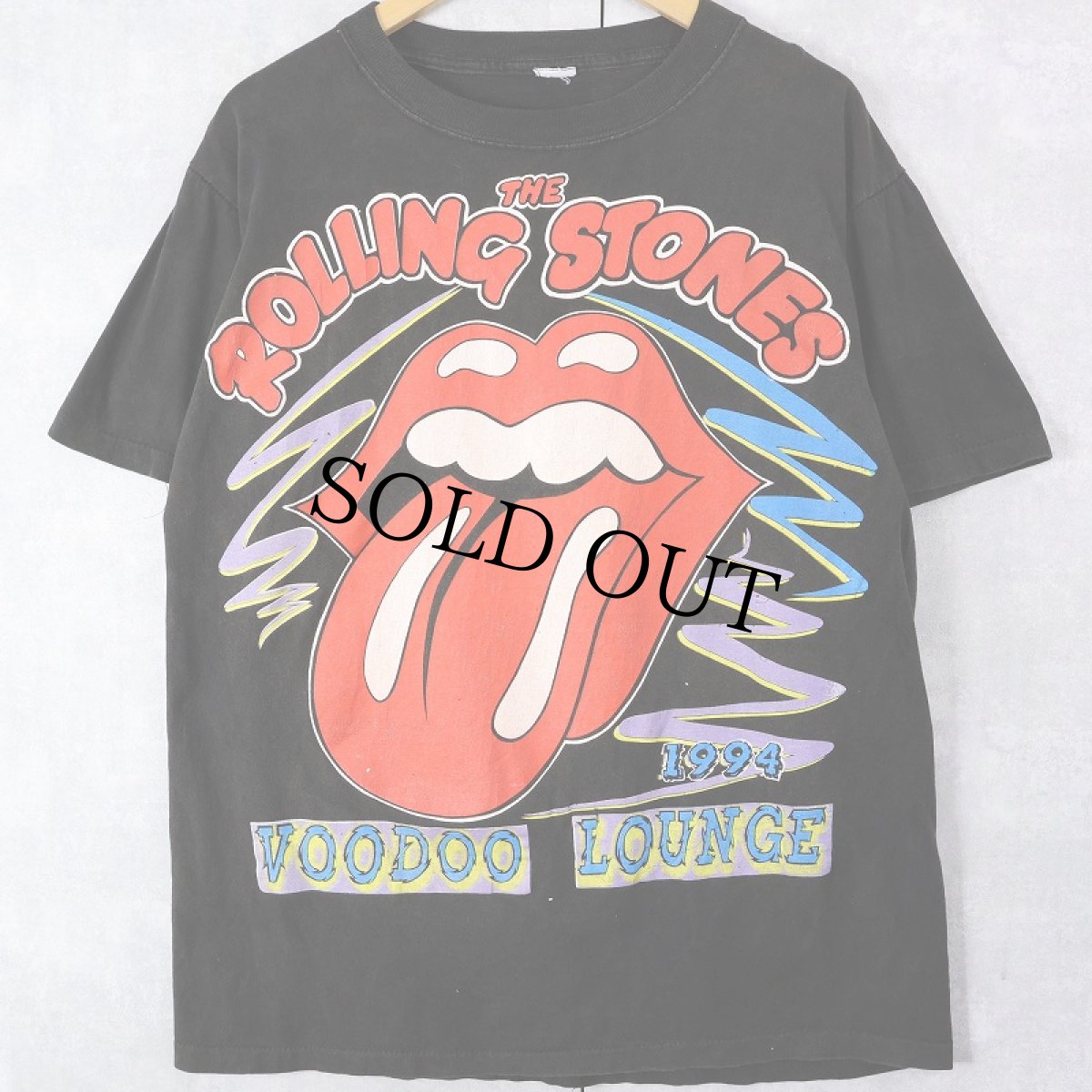 画像1: 1994 Rolling Stones "VOODOO LOUNGE" ロックバンドツアーTシャツ BLACK (1)
