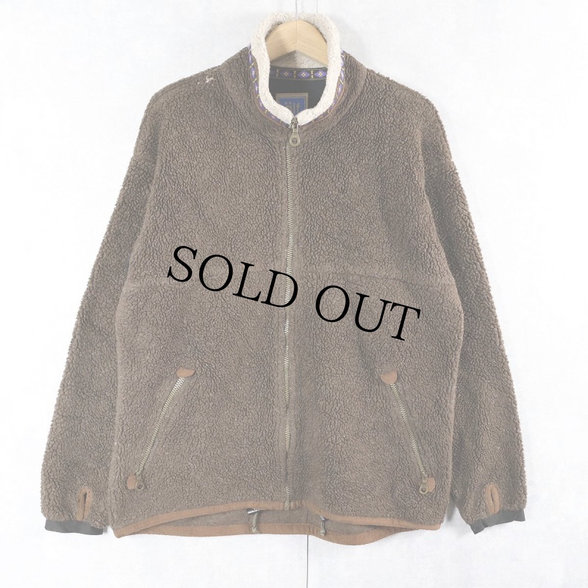 画像1: 90's ALF USA製 チロリアンテープ ボアフリースジャケット L (1)