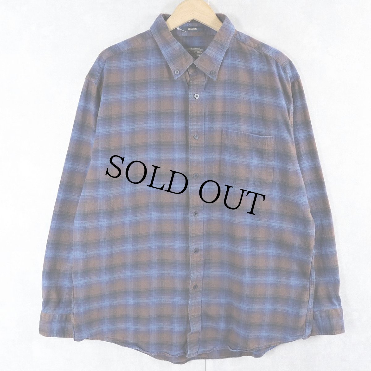 画像1: PENDLETON "MASON" オンブレーチェック柄 ボタンダウンネルシャツ XL (1)