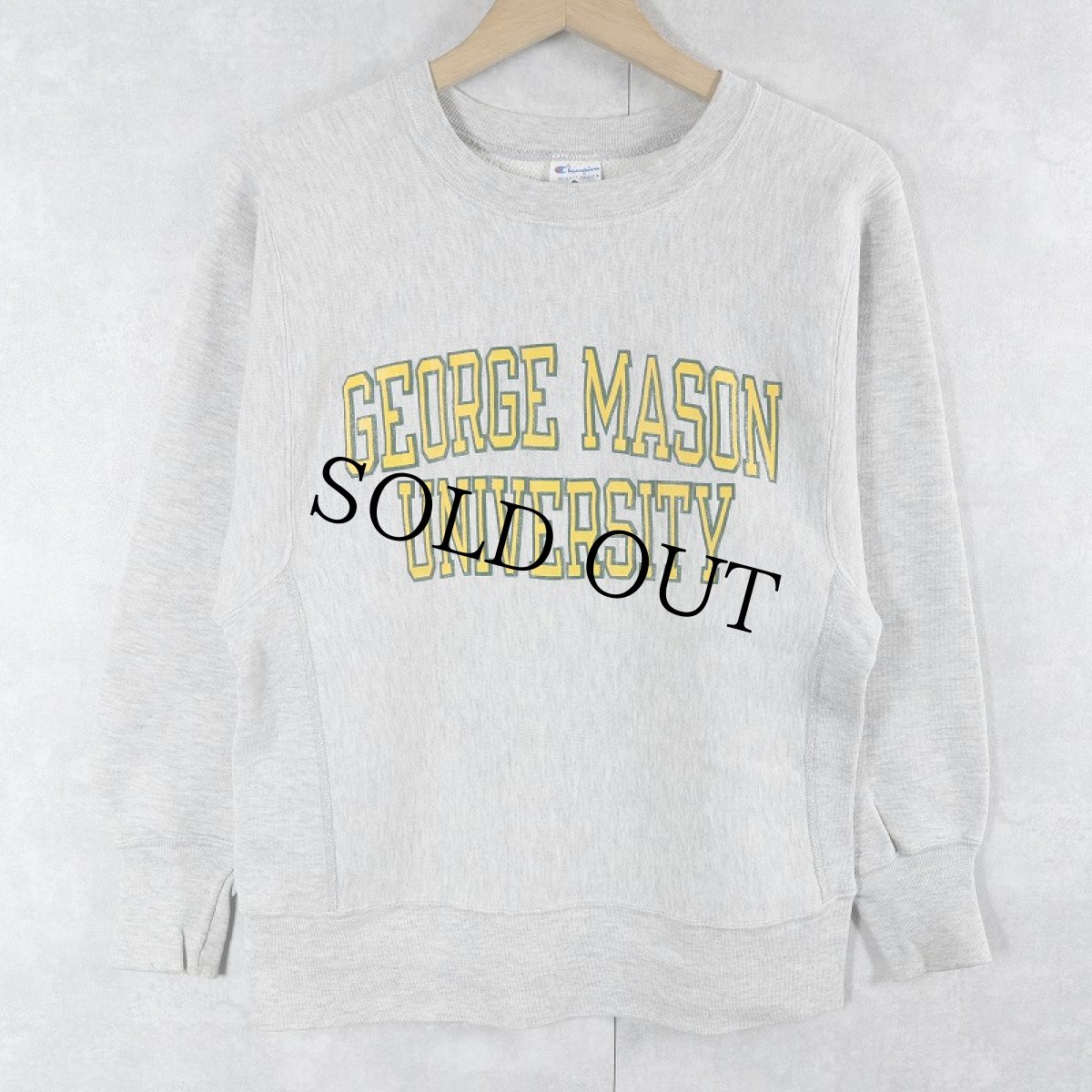 画像1: 80's Champion REVERSE WEAVE USA製 トリコタグ "GEORGE MASON UNIVERSITY" プリントスウェット S (1)