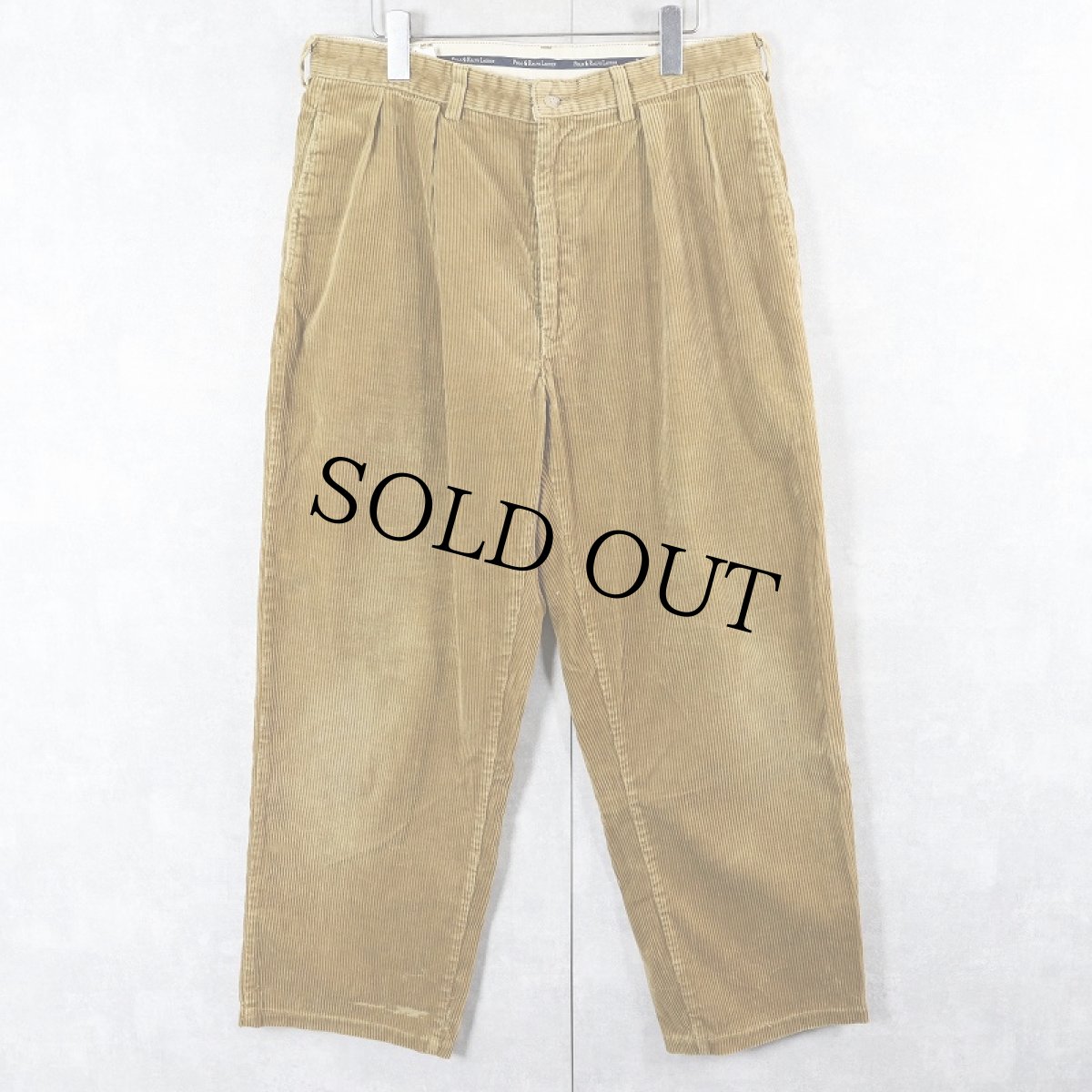 画像1: POLO Ralph Lauren "POLO CORDS" 2タックコーデュロイパンツ W34 (1)