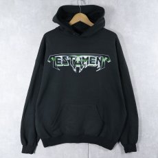画像1: 2003 TESTAMENT スラッシュメタルバンド プリントスウェット フーディー BLACK XL (1)