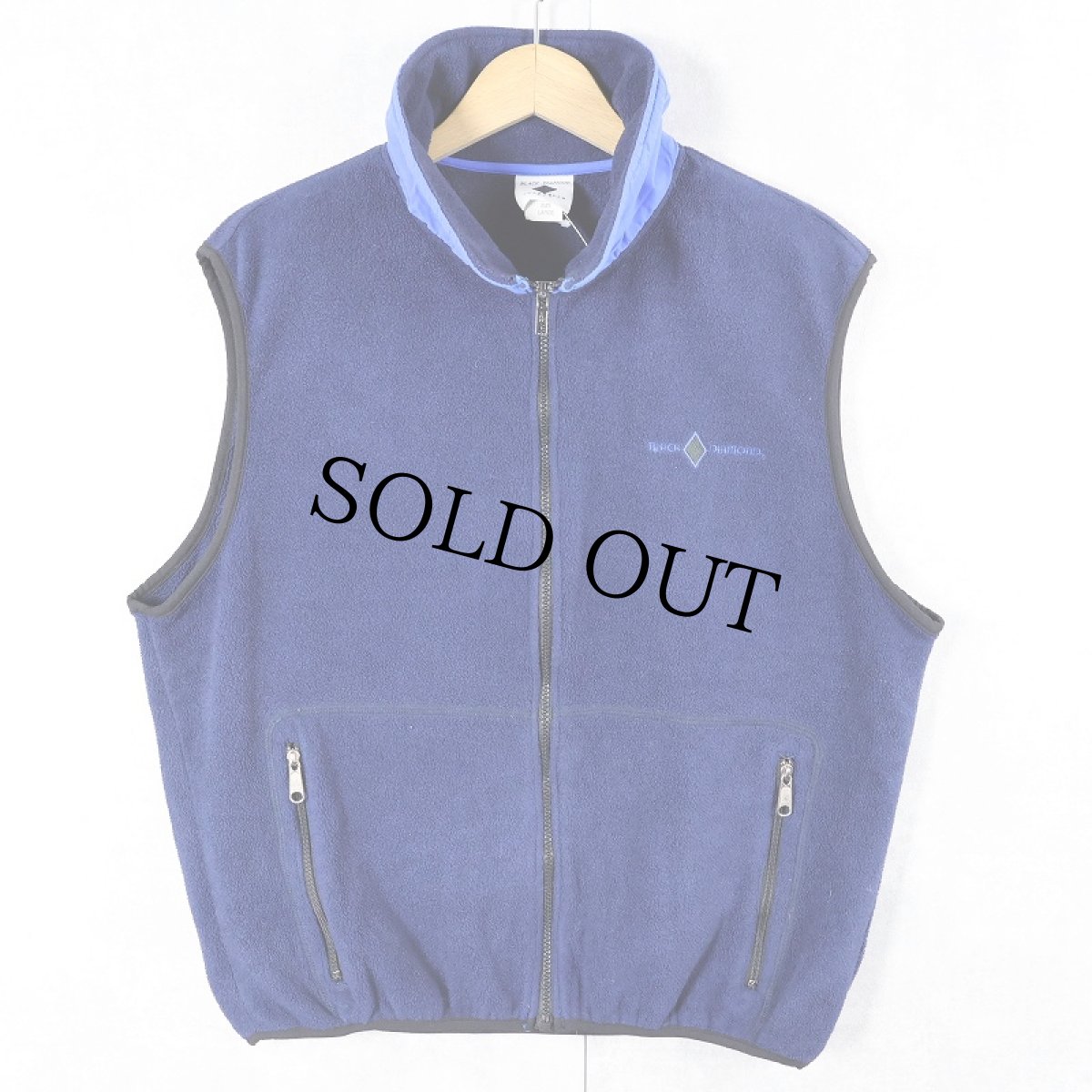 画像1: 90's BLACK DIAMOND USA製 ロゴ刺繍フリースベスト L (1)