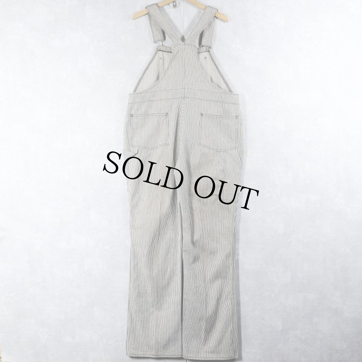 画像2: 60's Carhartt CANADA製 ハートタグ ヒッコリーストライプ デニムオーバーオール W40 (2)