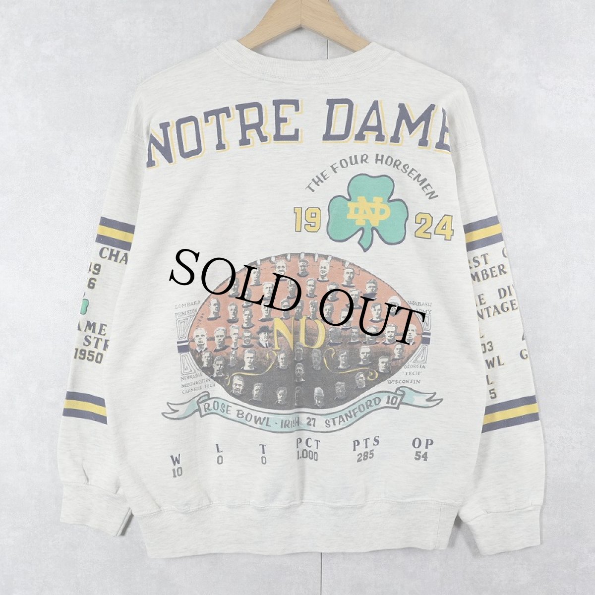 画像2: 90's Long Gone USA製 "NOTRE DAME" プリントスウェット L (2)