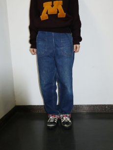 画像2: 50〜60's 裏地ネル デニムランチパンツ W28 (2)