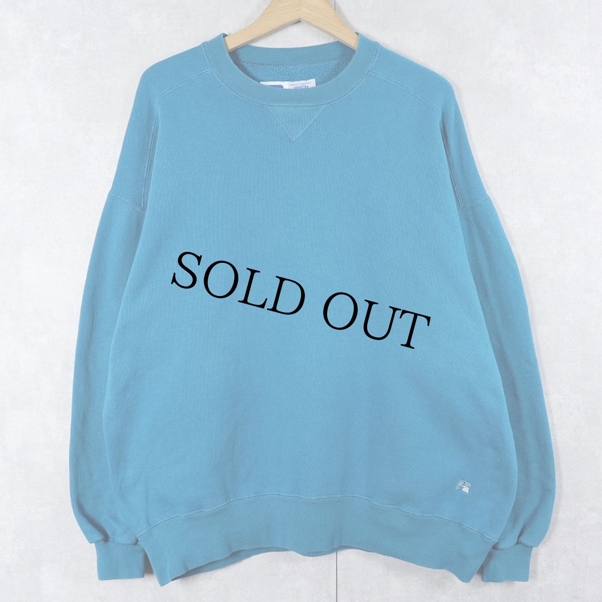 画像1: 90's RUSSELL ATHLETIC USA製 "HIGH COTTON" 前V 無地スウェット XL (1)