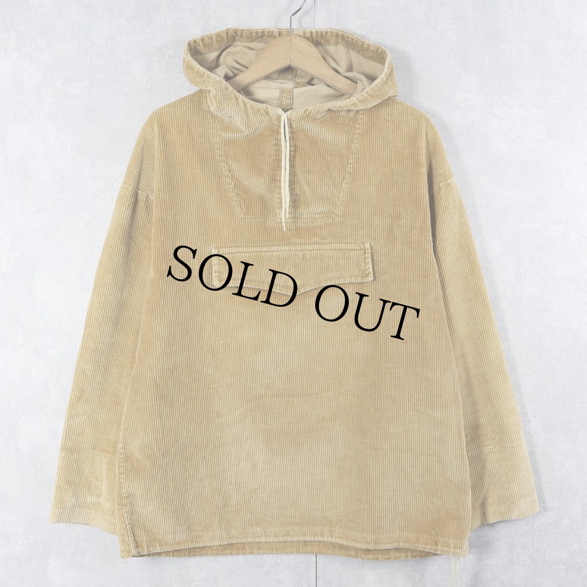 画像1: 70〜80’s ZERO KING USA製 総柄 ハーフジップ コーデュロイアノラックパーカー M (1)