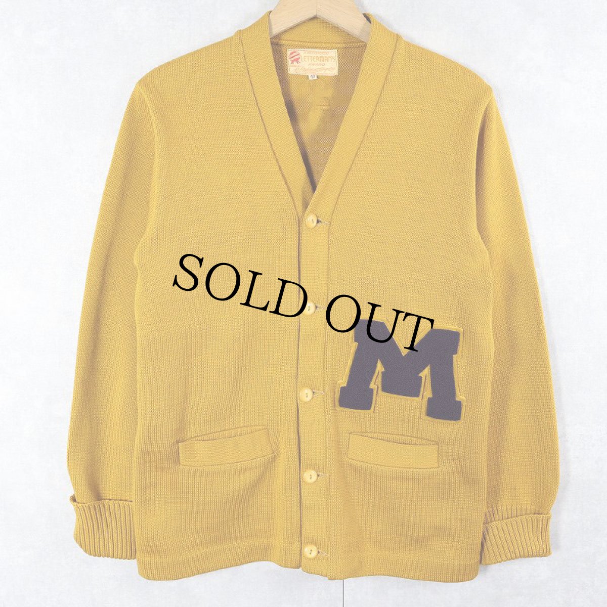 画像1: 50's H.L.WHITING LETTERMANS レタードニットセーター SIZE40 (1)