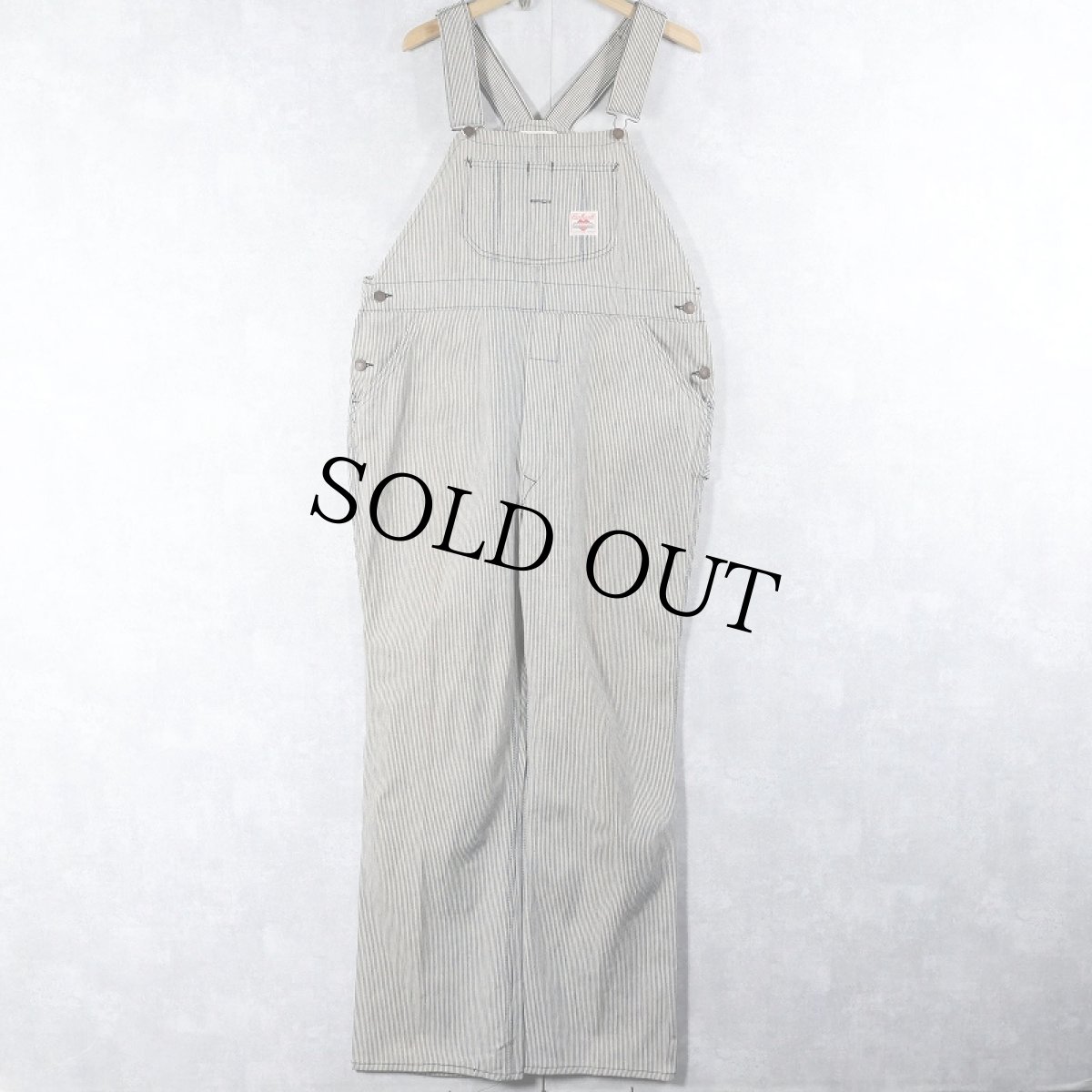 画像1: 60's Carhartt CANADA製 ハートタグ ヒッコリーストライプ デニムオーバーオール W40 (1)