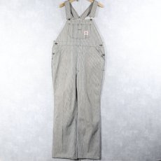 画像1: 60's Carhartt CANADA製 ハートタグ ヒッコリーストライプ デニムオーバーオール W40 (1)