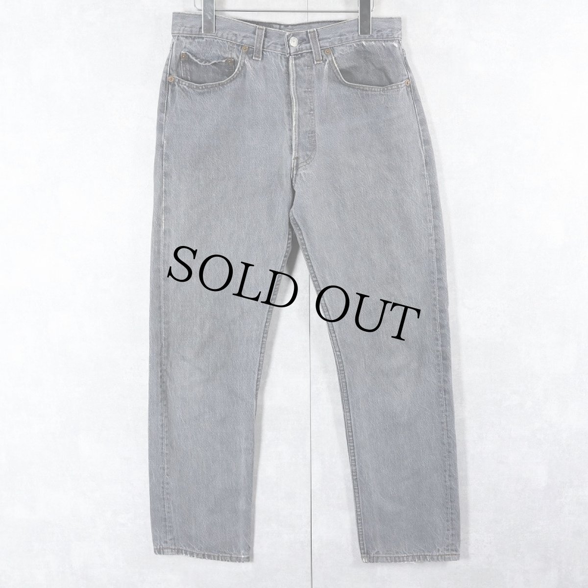 画像1: 90's Levi's 501 USA製 先染め ブラックデニムパンツ W30 (1)