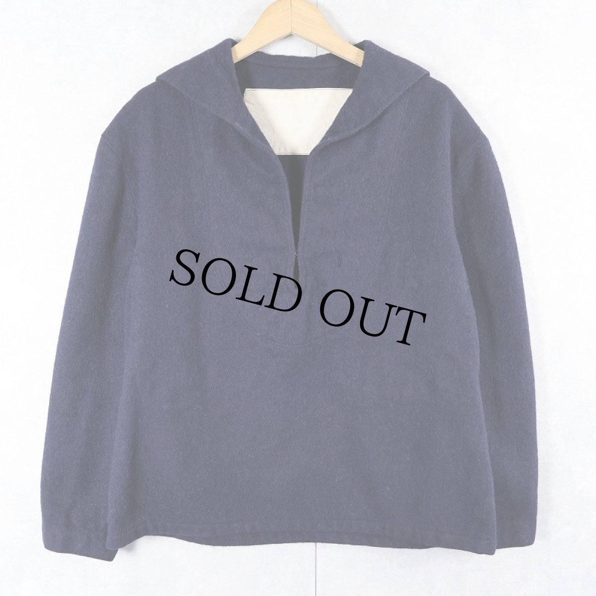 画像4: 60's FRENCH NAVY ウールセーラーシャツ NAVY  (4)