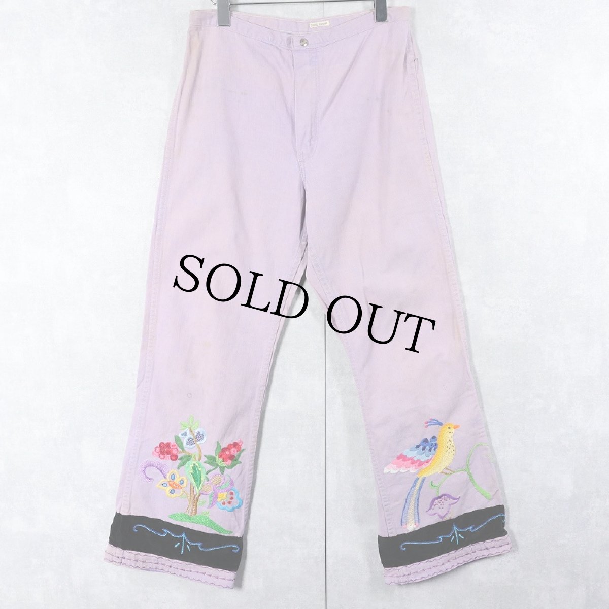 画像2: 70's Wrangler USA製 ハンド刺繍 カラーデニムパンツ W28 (2)