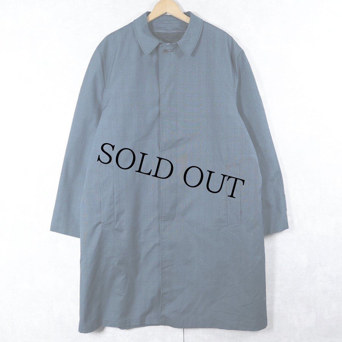 画像1: 60〜70's BRENT チェック柄 ライナー付き ステンカラーコート SIZE44 (1)