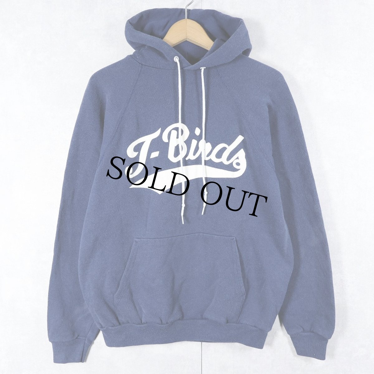 画像1: 90's Hanes USA製 "T-Birds" プリントスウェットフーディー NAVY XL (1)