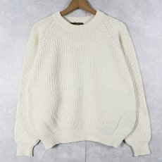 画像1: 90's Eddie Bauer ラグランコットンニットセーター L  (1)