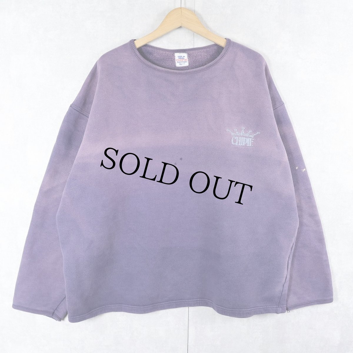 画像1: CHIPIE ロゴ刺繍 フェードスウェット XL (1)