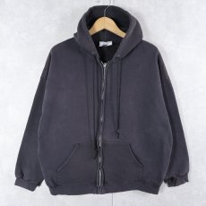 画像1: 90's Lee USA製 スウェットジップパーカー BLACK M (1)