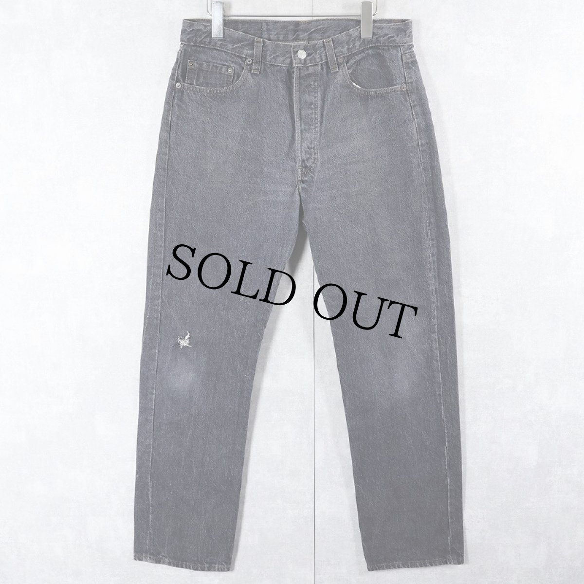 画像1: 80's Levi's 501 USA製 先染め ブラックデニムパンツ W33 (1)