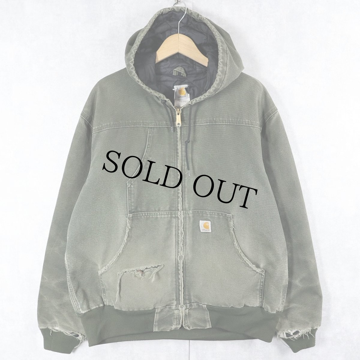 画像1: Carhartt ダックアクティブパーカー MOSS GREEN LARGE REGULAR (1)