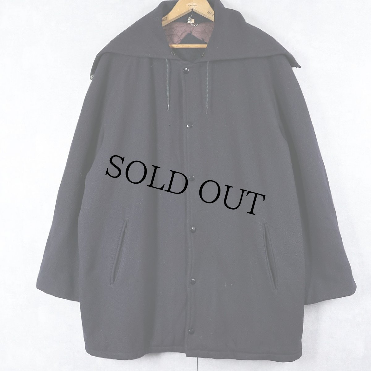 画像2: 50〜60's USA製 "XAVERIAN" ラビットフード カデットコート BLACK L (2)