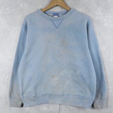 画像1: 80〜90's Champion USA製 青刺繍タグ 中期 前V無地スウェット L (1)
