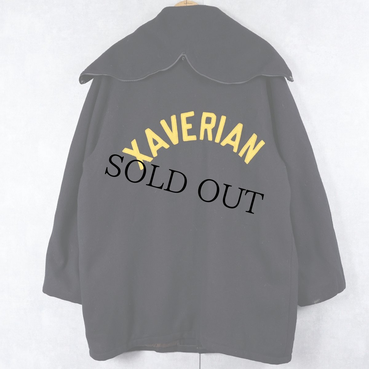 画像1: 50〜60's USA製 "XAVERIAN" ラビットフード カデットコート BLACK L (1)