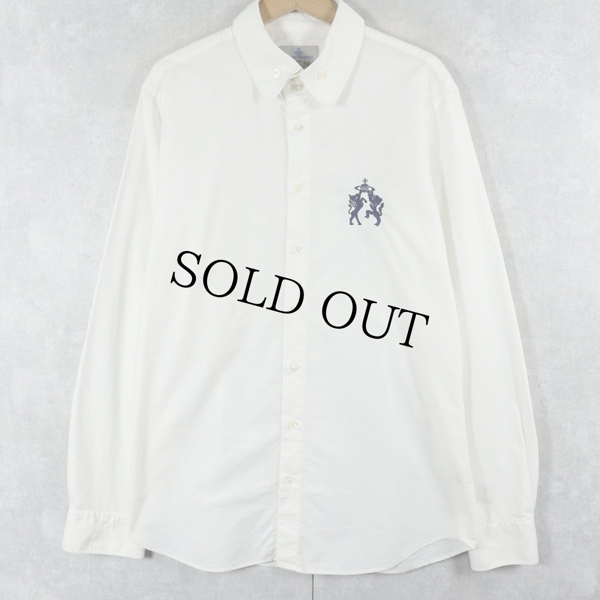 画像1: 2000's Vivienne Westwood ロゴ刺繍 コットンシャツ (1)