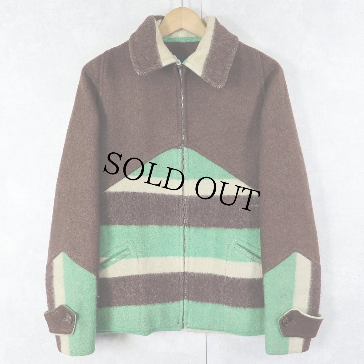 画像1: 30's Chippewa ハトメジップ ウールジャケット (1)