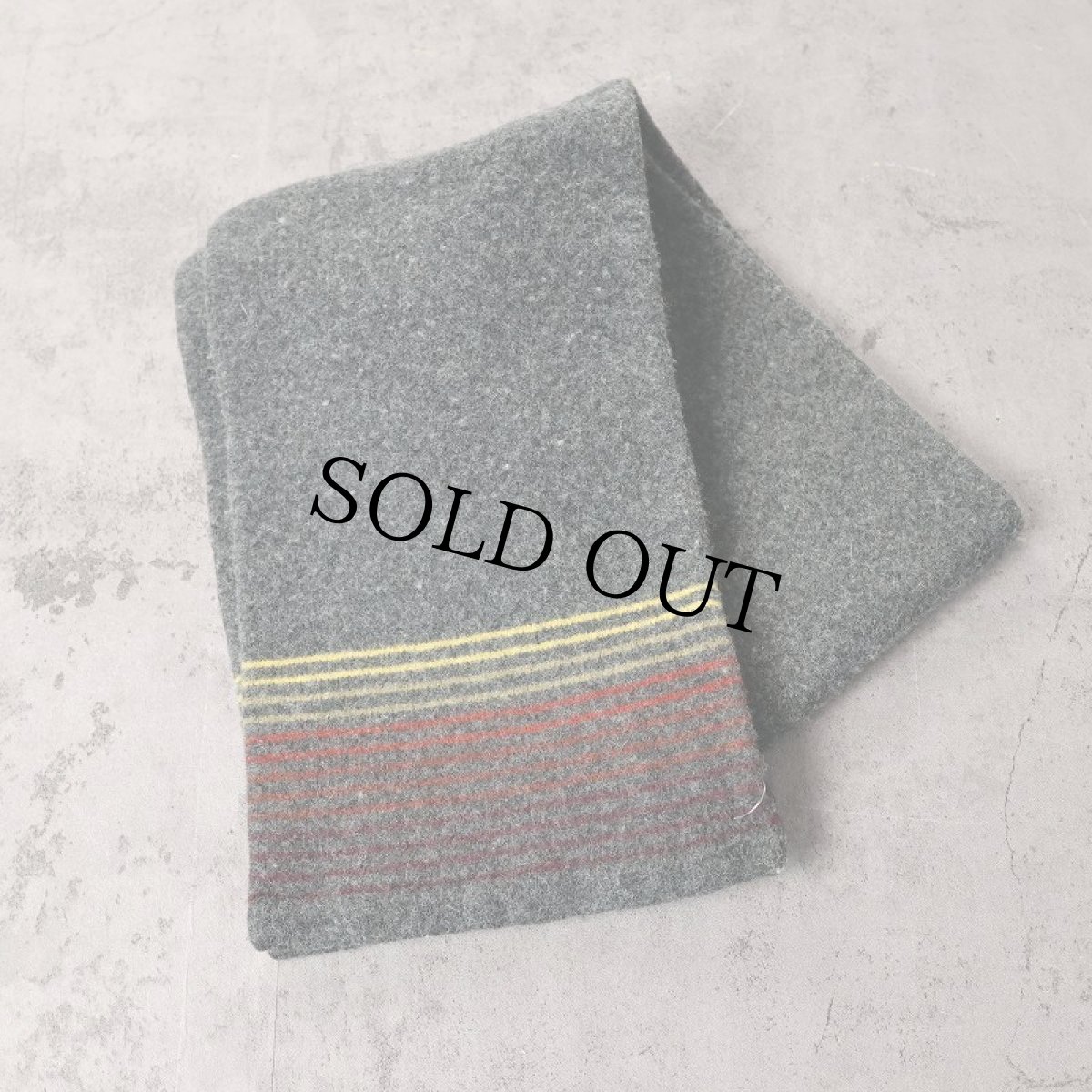 画像1: ボーダー柄 ウールマフラー (1)