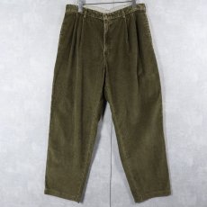 画像2: 2タック太畝コーデュロイパンツ W33 (2)