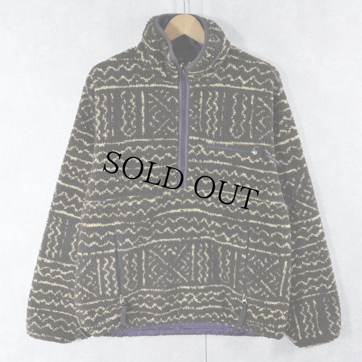 画像1: 90's Patagonia USA製 "マリ柄" プルオーバー グリセードジャケット S (1)