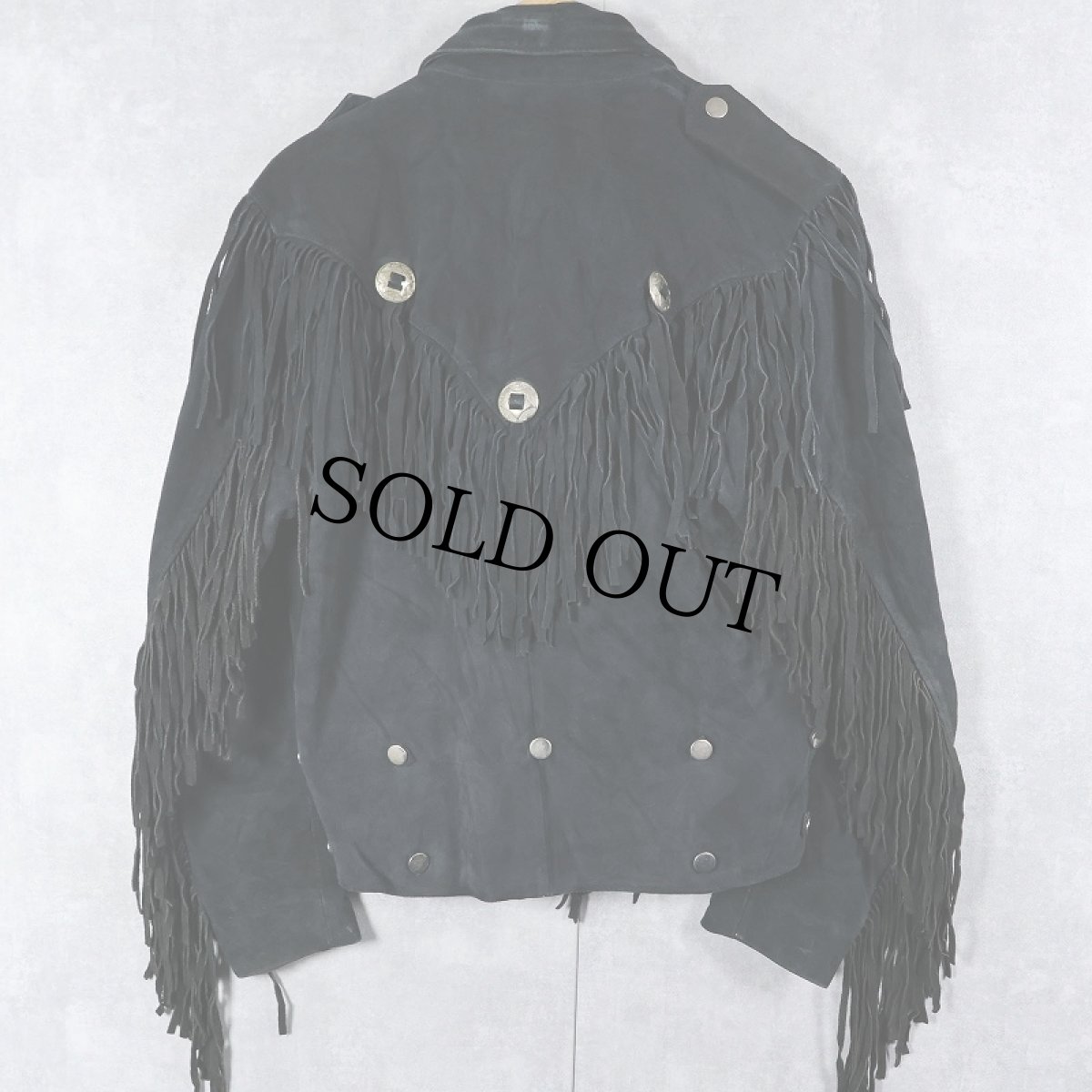 画像2: 90's〜 HORRA フリンジデザイン スエードライダースジャケット BLACK SIZE50 (2)