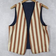 画像2: ストライプ柄×デニム リバーシブルベスト (2)