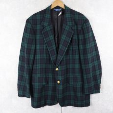 画像1: 90's PENDLETON USA製 ブラックウォッチチェック柄 ウールテーラードジャケット SIZE42 (1)