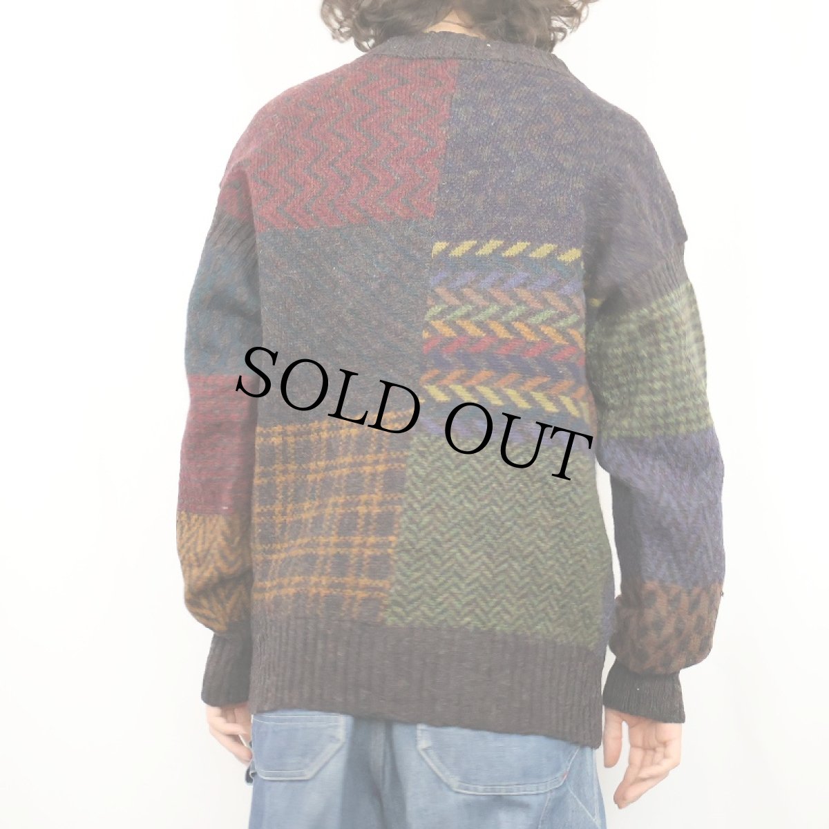 画像3: 70〜80's JESS GRANT UK製 総柄 ウールニットカーディガン (3)