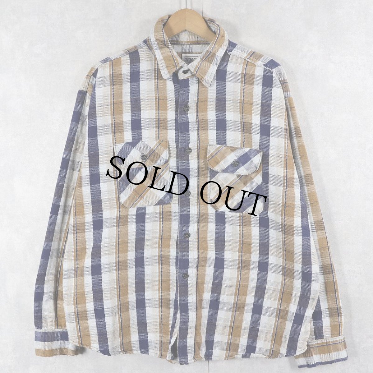 画像1: 70〜80's FIVE BROTHER USA製 チェック柄 ヘビーネルシャツ XL (1)